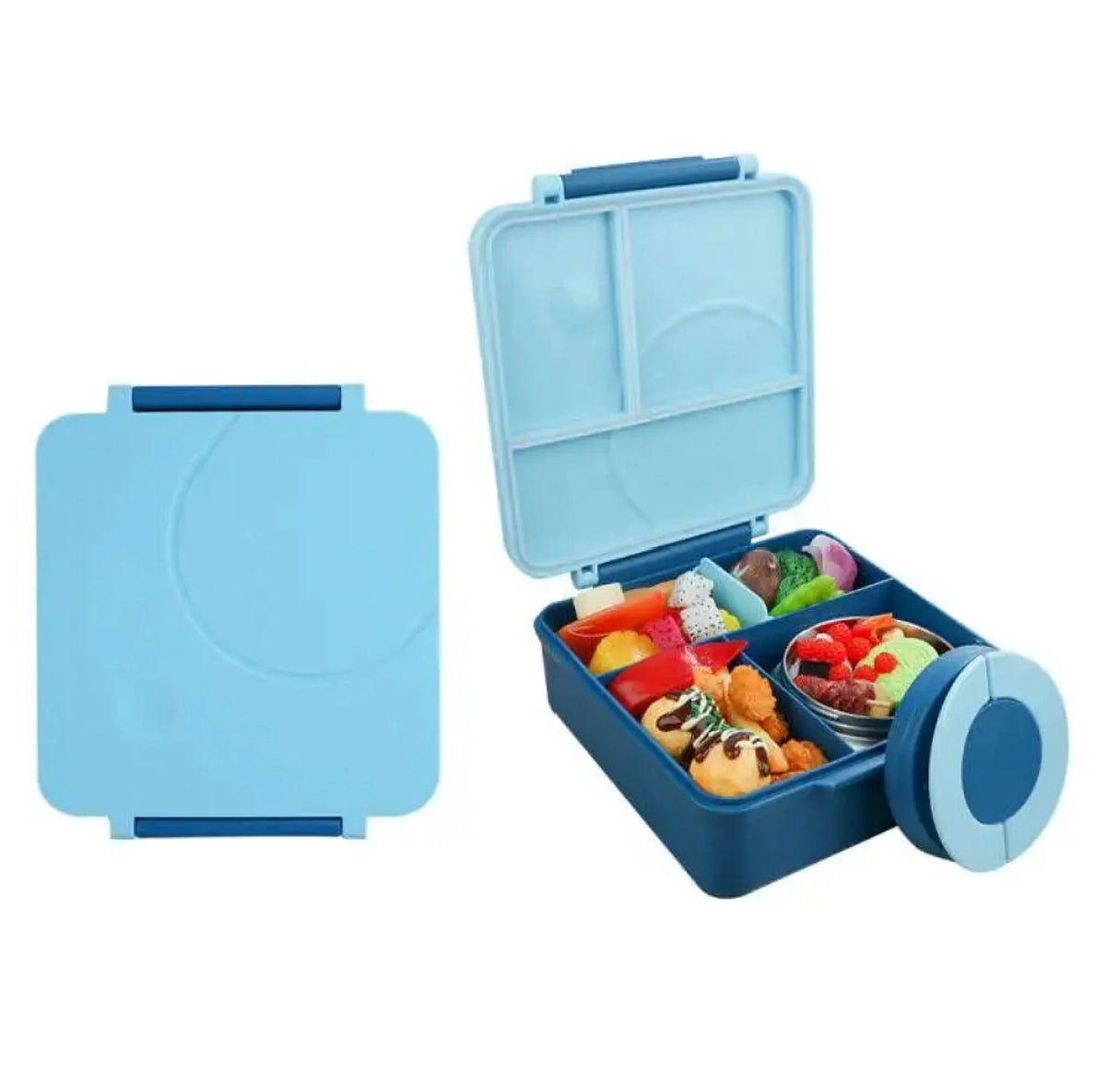 Blue Leak Proof Bento Box with Thermos Food Jar U1167