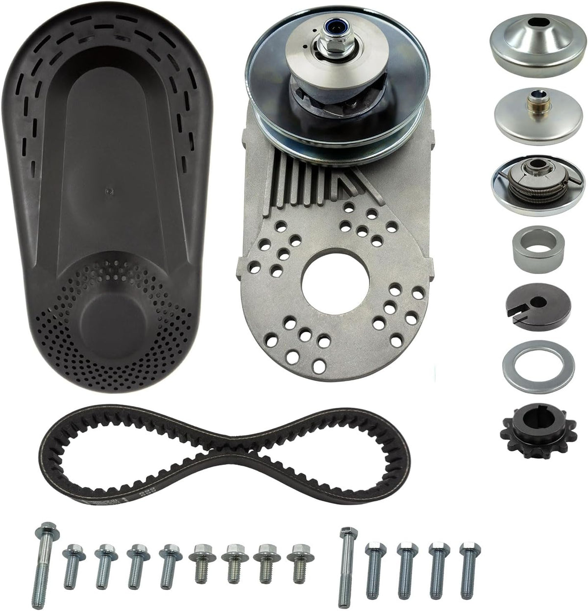 30 Series Torque Converter CVT Clutch 3/4" Bore 10T #40/41/420 & 12T #35 Chain Replacement Drive Belt Pulley Parts Kit Z82166