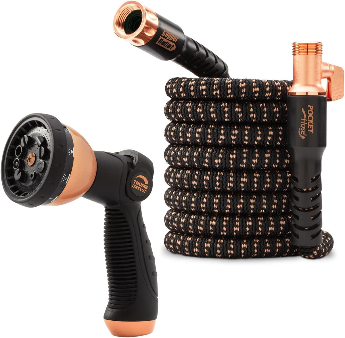 50 FT 3/4 in Expandable Garden Hose with Thumb Spray Nozzle A74688
