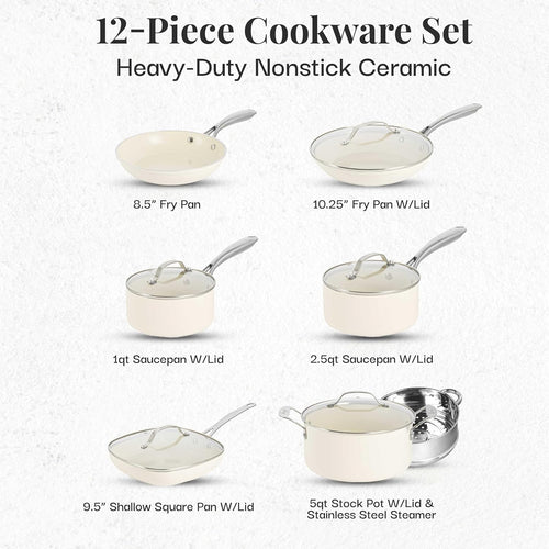 12 Pc Non Stick Ceramic Pots and Pans Set F8252