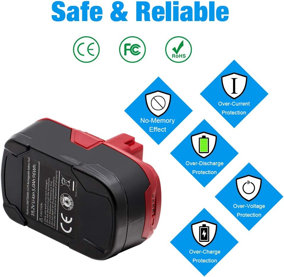 2Pack 19.2V 5.0Ah Battery W2934