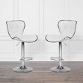 Faux Leather Adjustable Counter/Bar Stool Set of 2 White O659