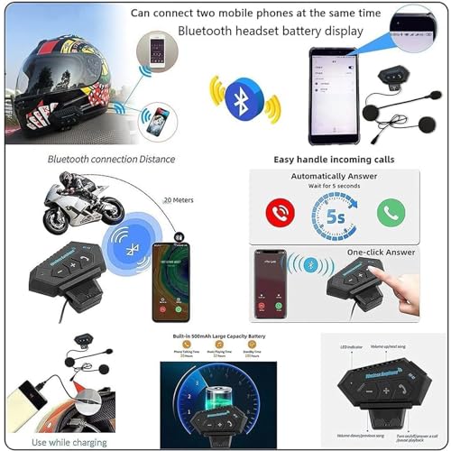 Motorcycle Bluetooth Full Face Modular Helmet with Dual Visor M671798