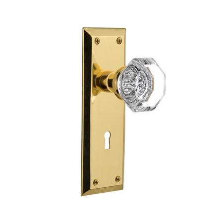 Polished Brass Door Knob with Plate W475