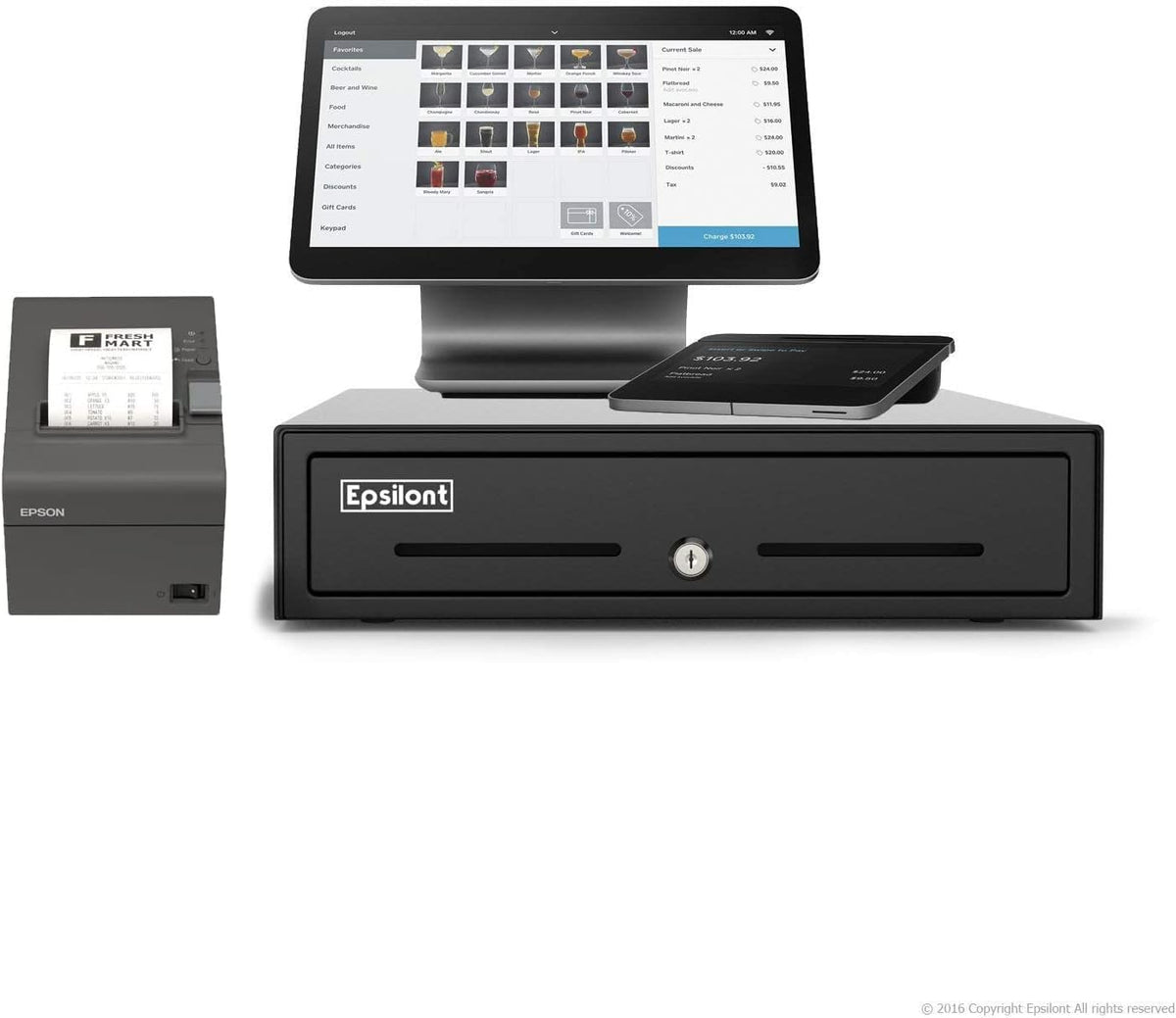 Android Based Dual Display POS System with Black Cash Drawer Z35910