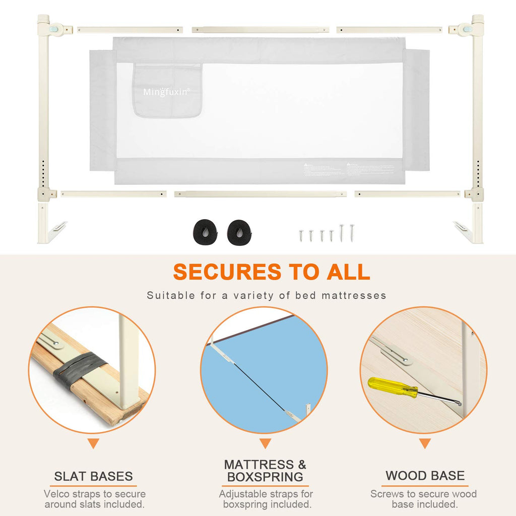 Toddler Bed Rail Guard with Double Lock J301022