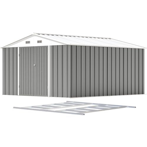 Brown Metal Outdoor Storage Shed Y452338