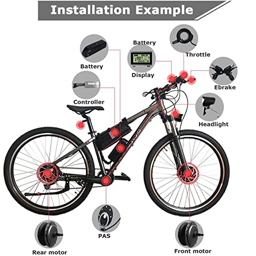 48V 1000W 1500W Electric Bicycle Conversion Kit, Rear Wheel Motor, Smart Controller, Twist Throttle L719