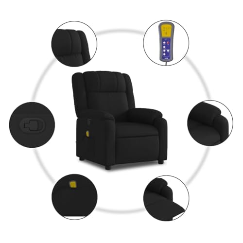 Black Fabric Massage Recliner Chair with 6Point Vibration Massage Z578