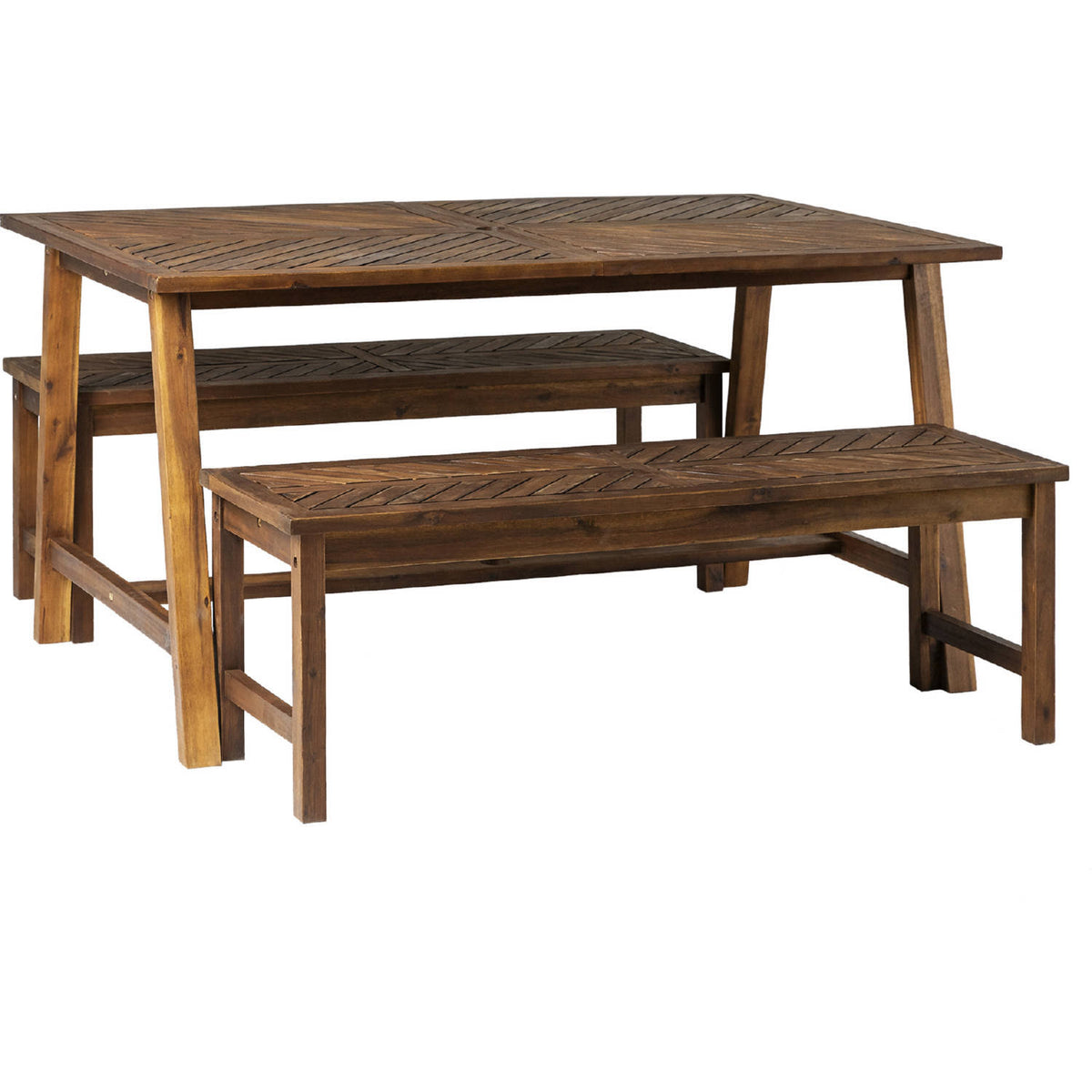3-Piece Solid Acacia Wood Picnic Dining Set W59454