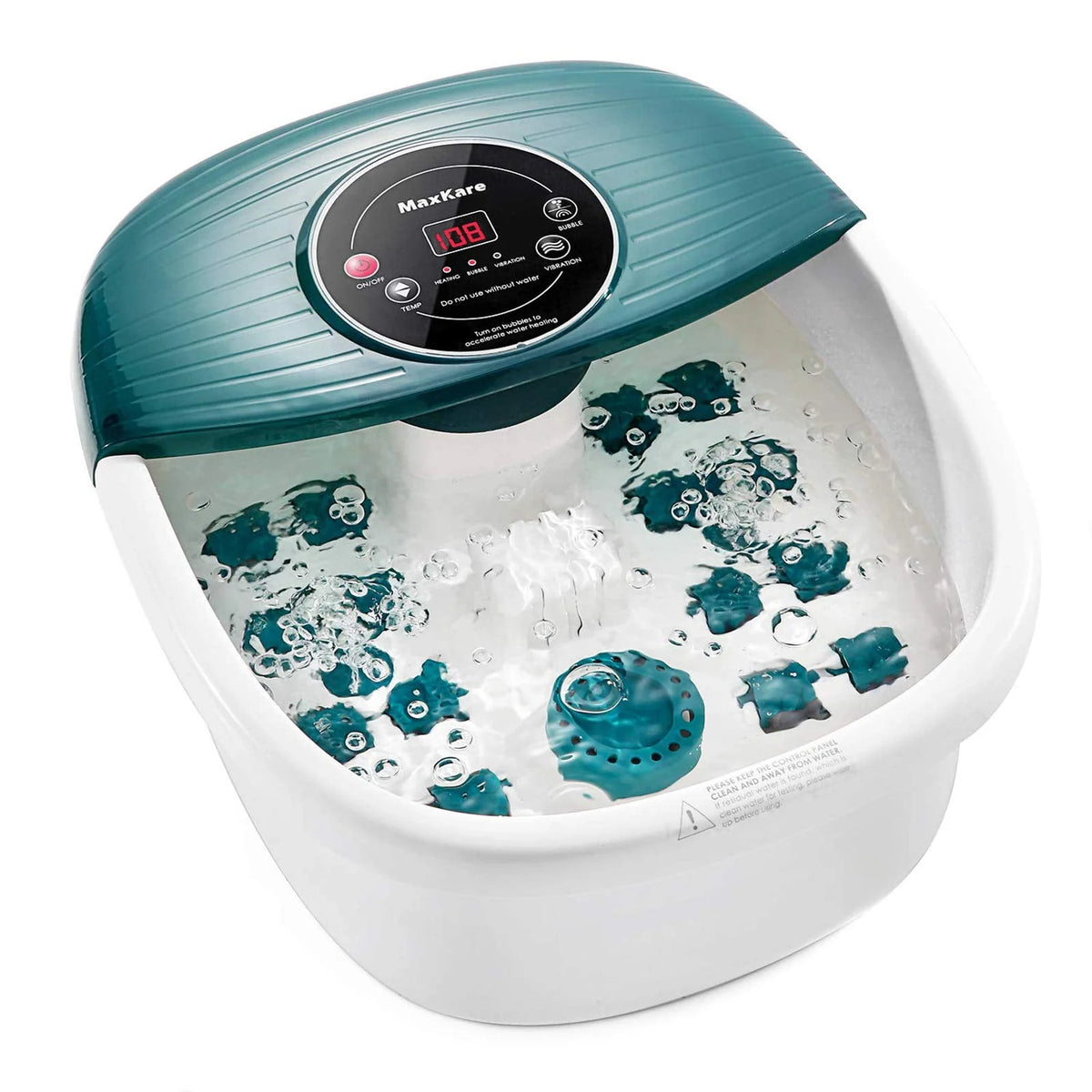 Foot Spa Bath Massager with Heat, Bubbles, Vibration, 16 Detachable Massage Rollers Y673