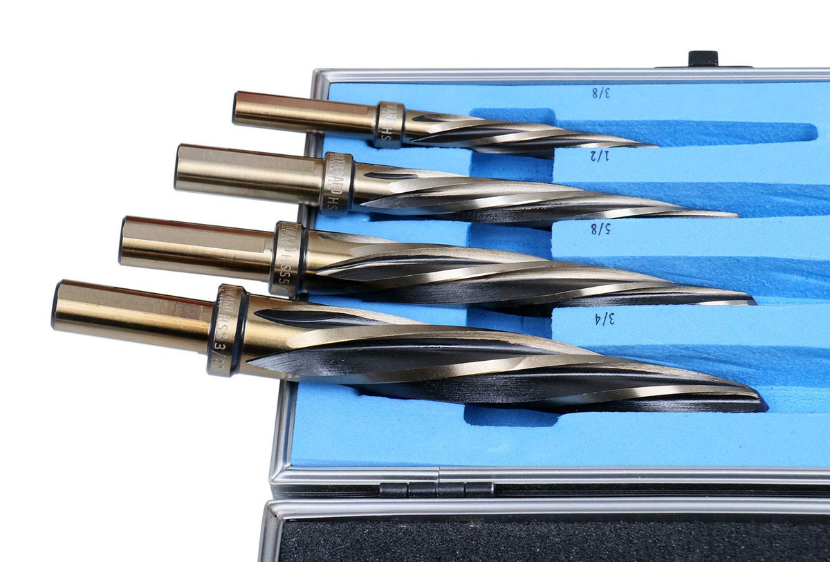 4 Pc H.S.S. Standard Spiral Flute Car Reamer Set J573