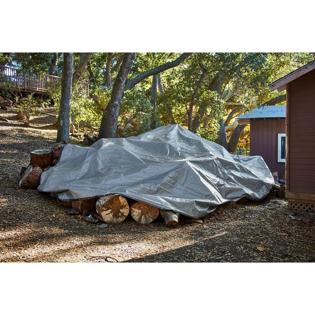 20 ft. x 30 ft. Silver and Black Weather-Resistant Tarp B93195