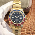 Golden Blue Red Diamond Black Dial 40mm X5962