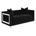 Black Velvet Tufted Arm Loveseat J10012