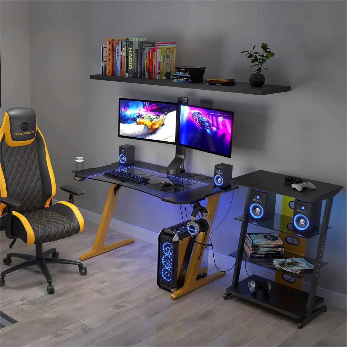 29.72" Gaming Desk with LED Lights F54363