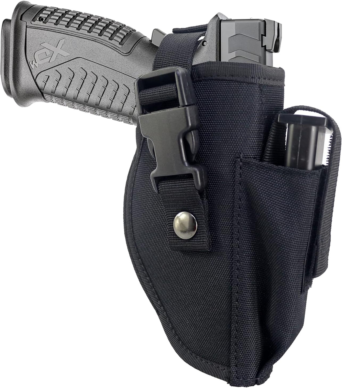 Black Tactical Belt Holster with Mag Pouch and Metal Clip D19332