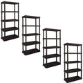 5-Tier Shelving Unit, Black, Pack of 4 H9119