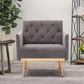 Grey Velvet Tufted Accent Chair N79267