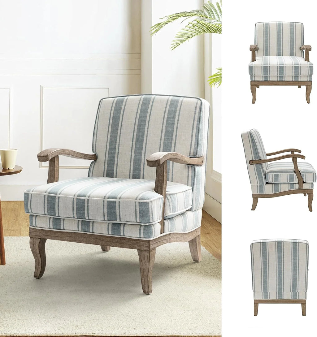 Blue Upholstered Accent Chair Set Of 2 Q27305