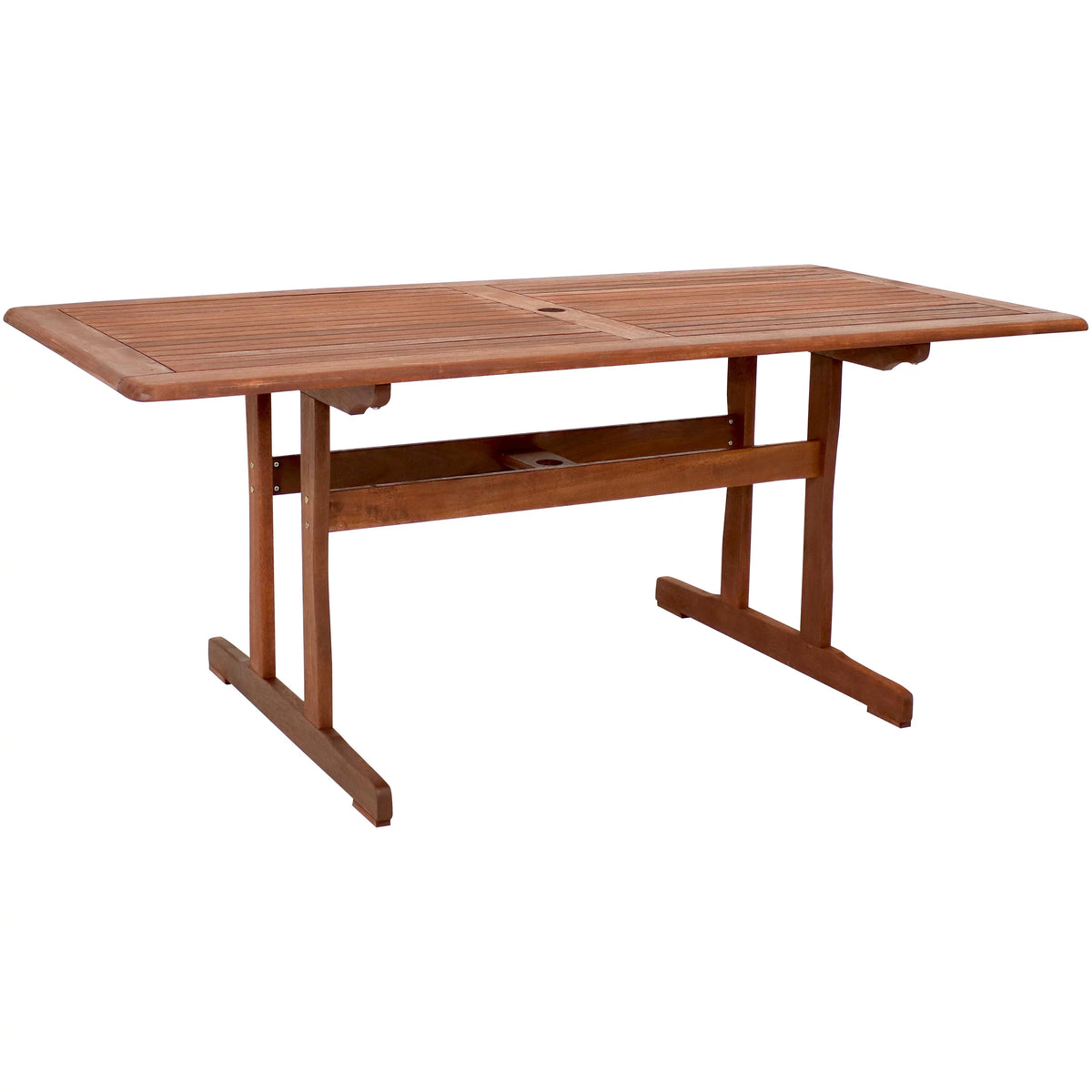 Brown Meranti Wood Rectangular Patio Dining Table A10857