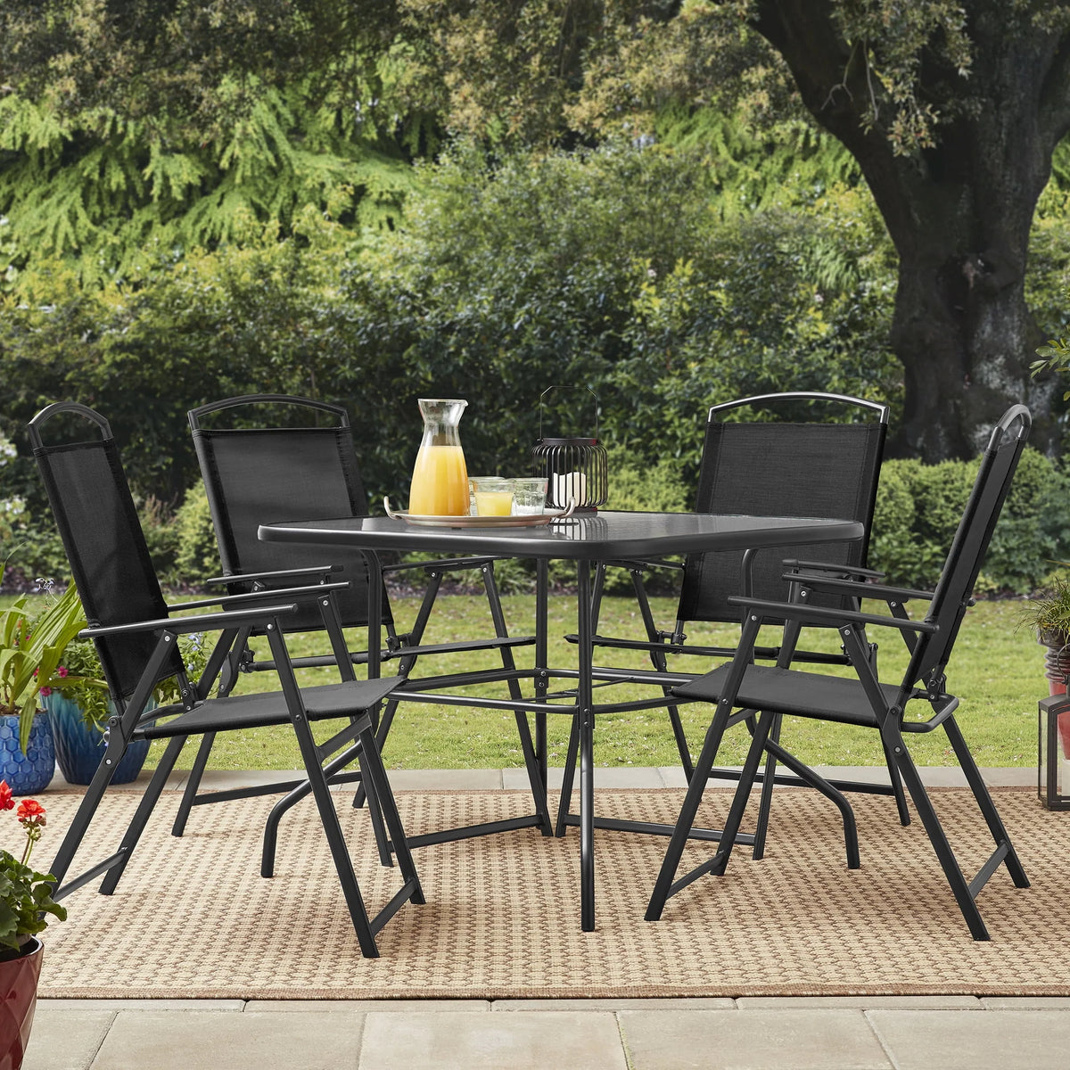 5 Piece Dining Set, Black Y69996
