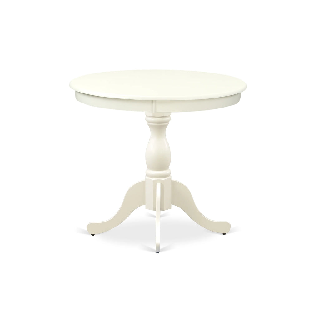 Antique White Wood Dining Table with Pedestal Legs Z495