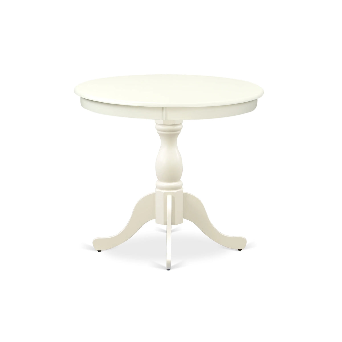 Antique White Wood Dining Table with Pedestal Legs Z495