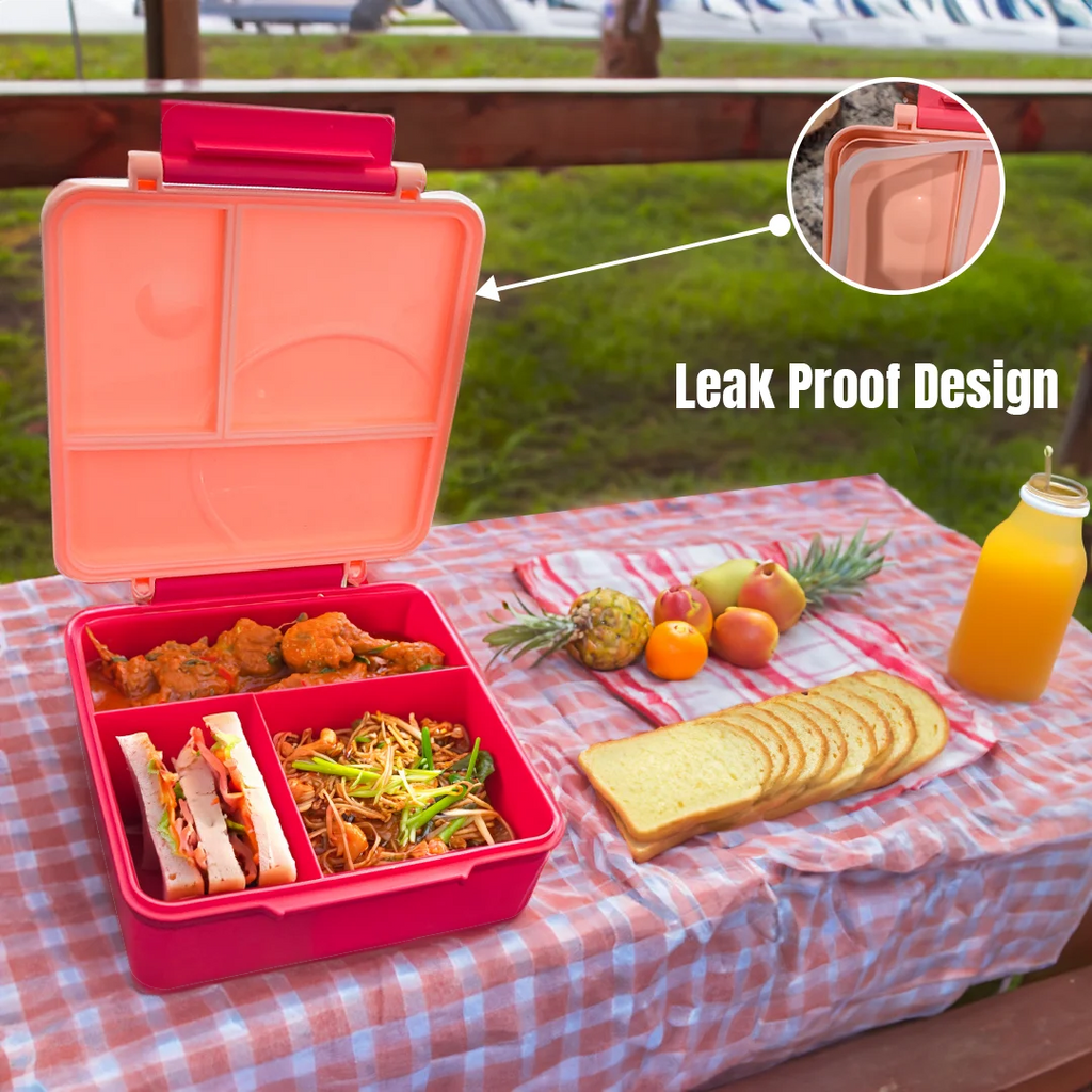 Blue Leak Proof Bento Box with Thermos Food Jar U1167