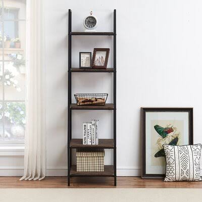 Gray Steel Ladder Bookcase V6812