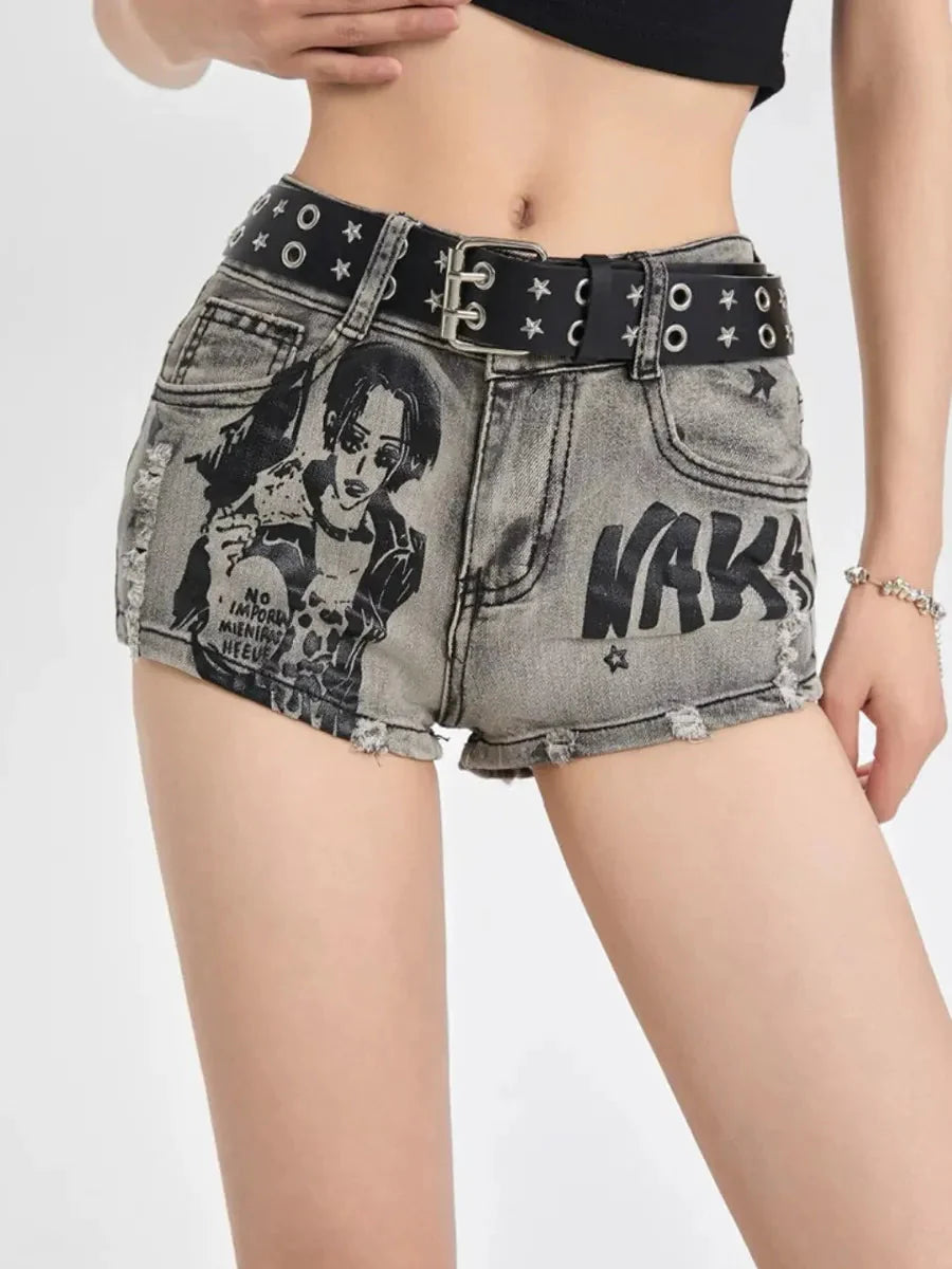 Distressed Denim Shorts C5795