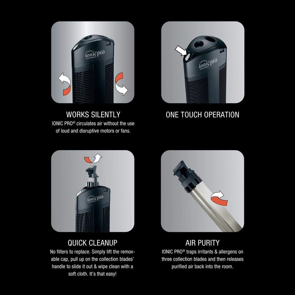 Black Compact Ionic Air Purifier Y90063