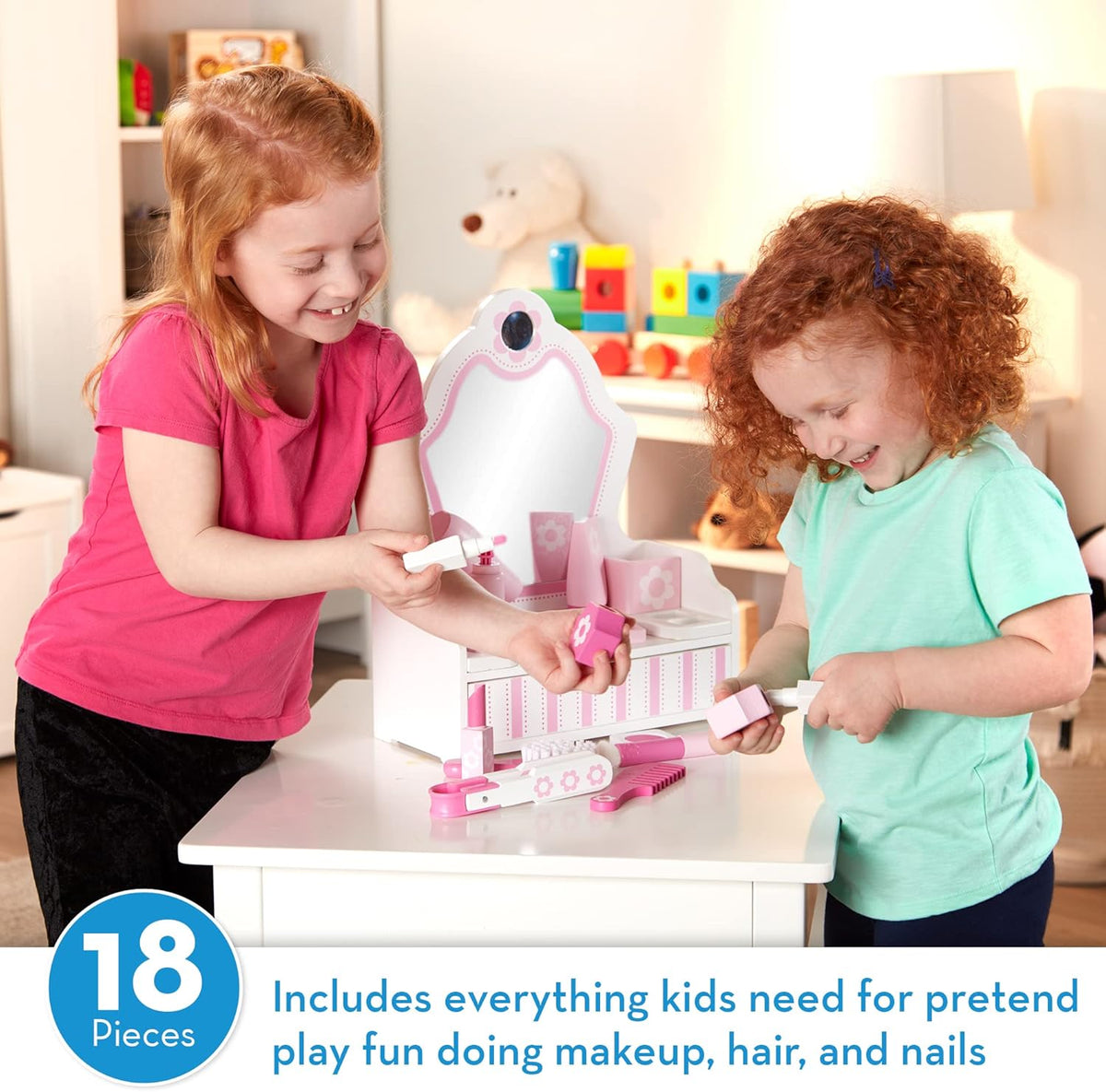 Wooden Beauty Salon Play Set With Accessories H823418