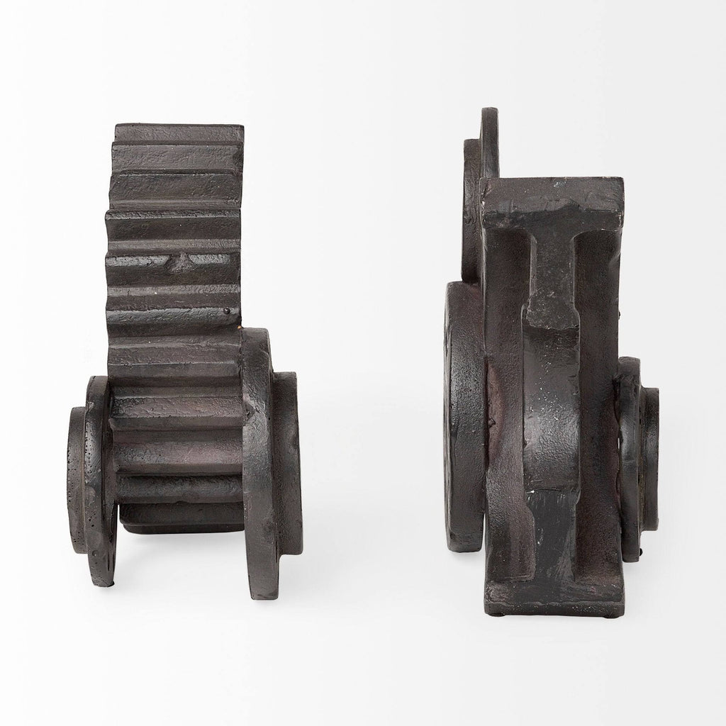 Black Matte Industrial Resin Bookend K17336