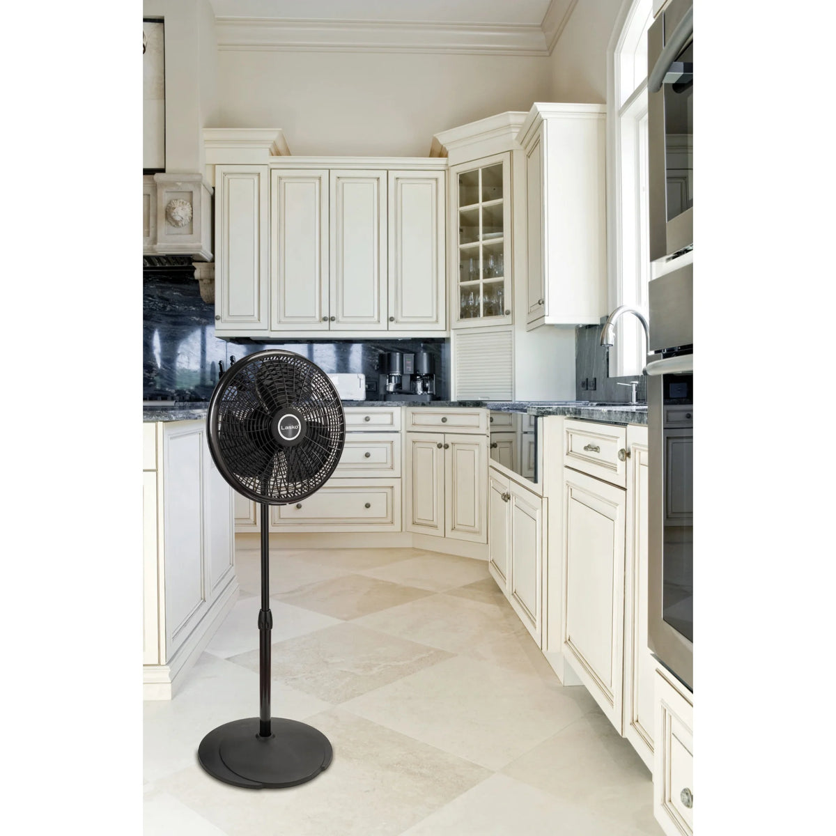 16 Pedestal Fan, Adjustable Height, 3 Speeds, Black H967