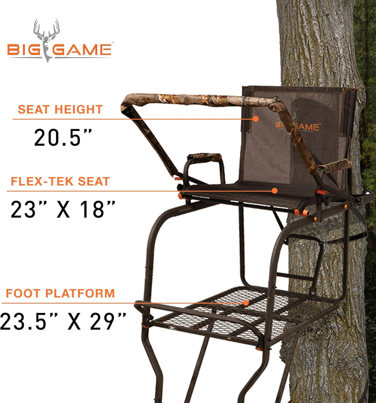Camouflage 18.5 Foot 1 Person Adjustable Ladder Tree Stand (2 Pack) V500