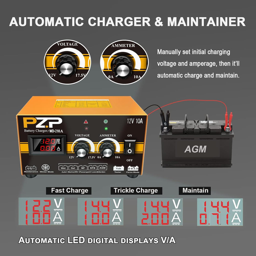 0-10 Amp 12v Automotive Battery Charger S831