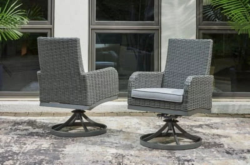 Gray Swivel Chair Set of 2 M36518
