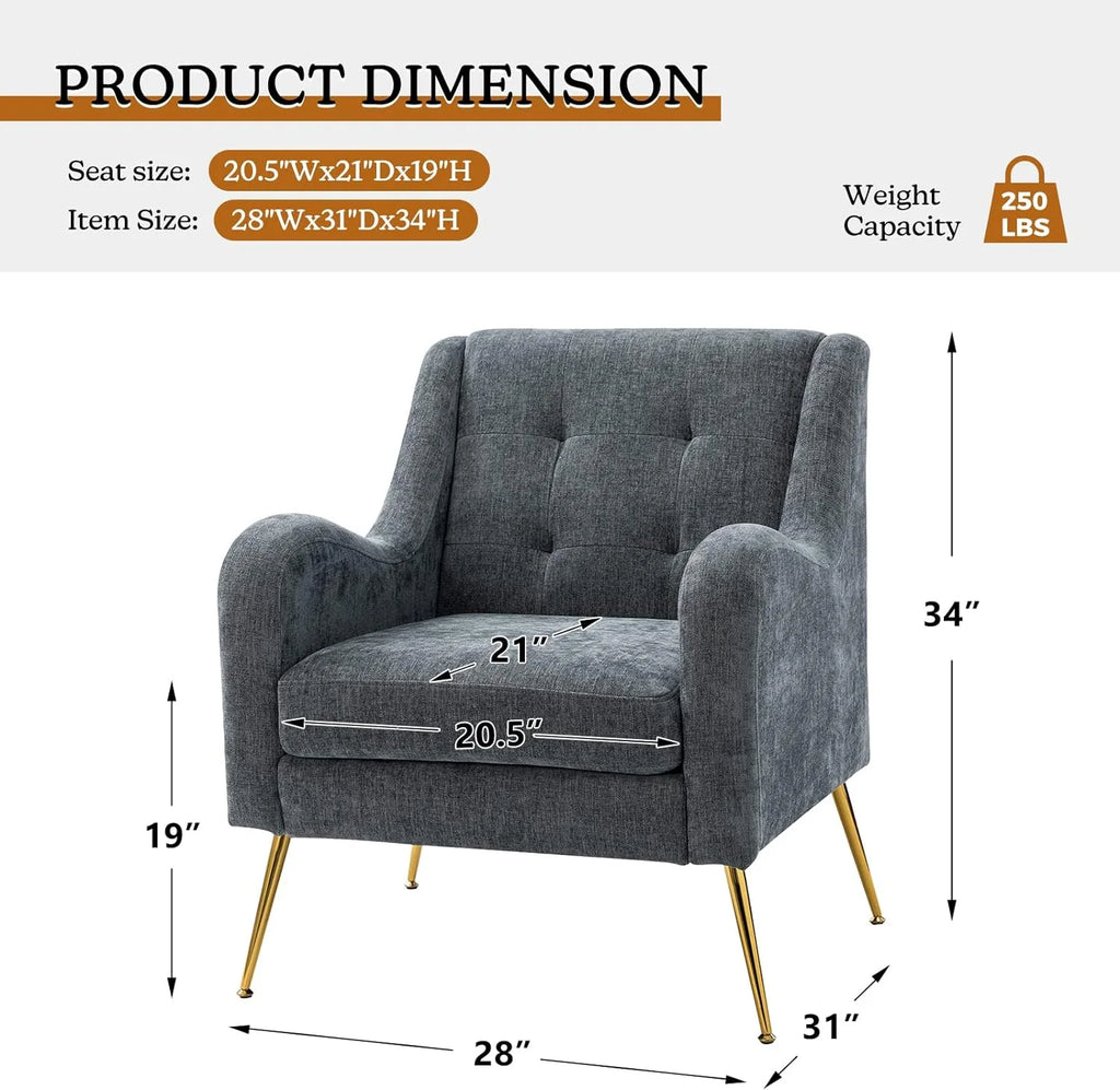 Navy Upholstered Armchairs Set with Removable Cushion P94214