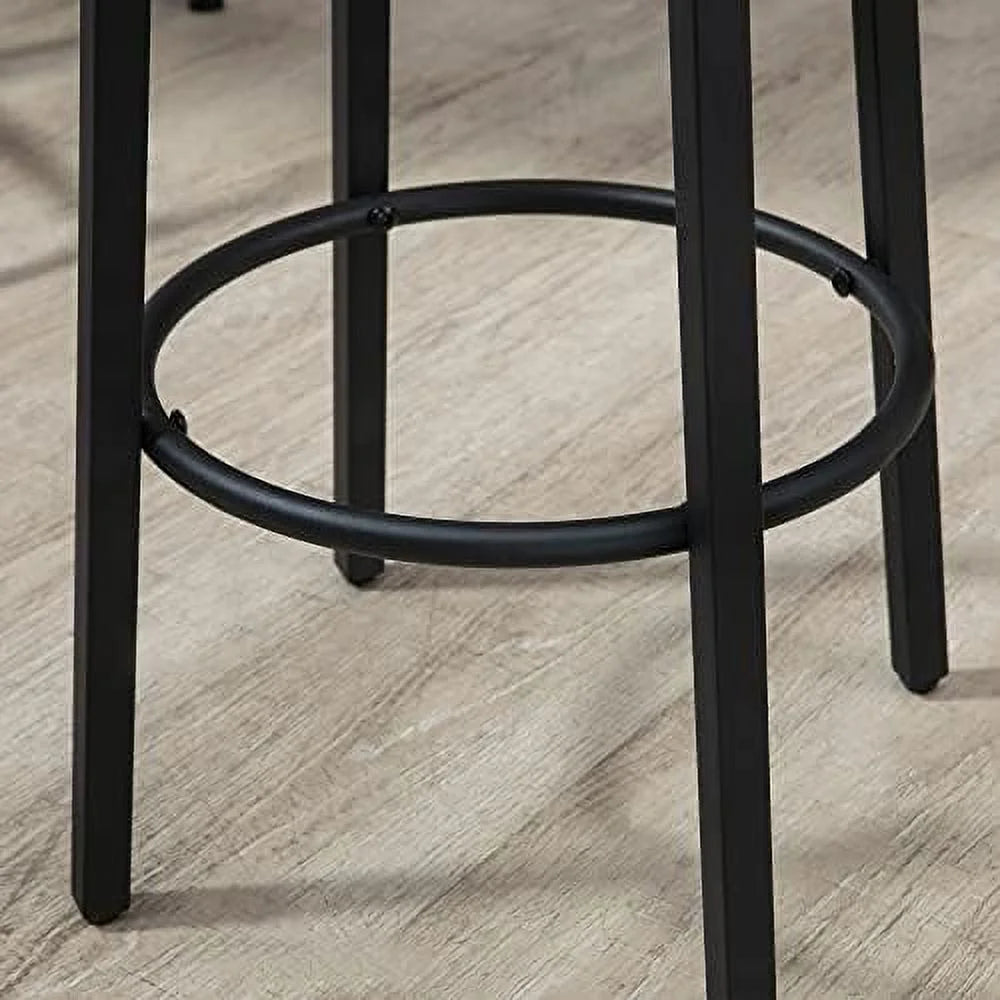 5-Piece Bar Table and Chairs Set Black Brown P1494