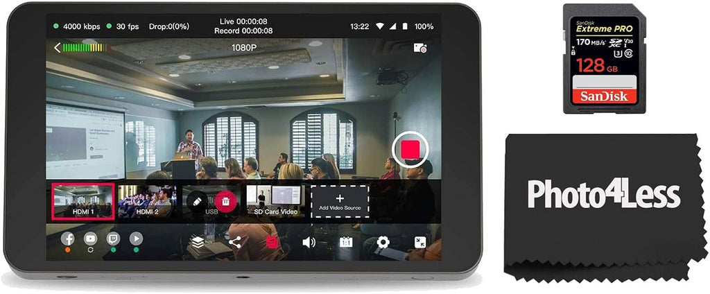Portable Multi-Camera Live Streaming Device with 128GB Memory Card E233341