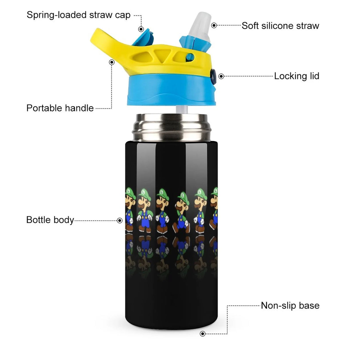 Insulated Stainless Steel Water Bottle with Straw J35120