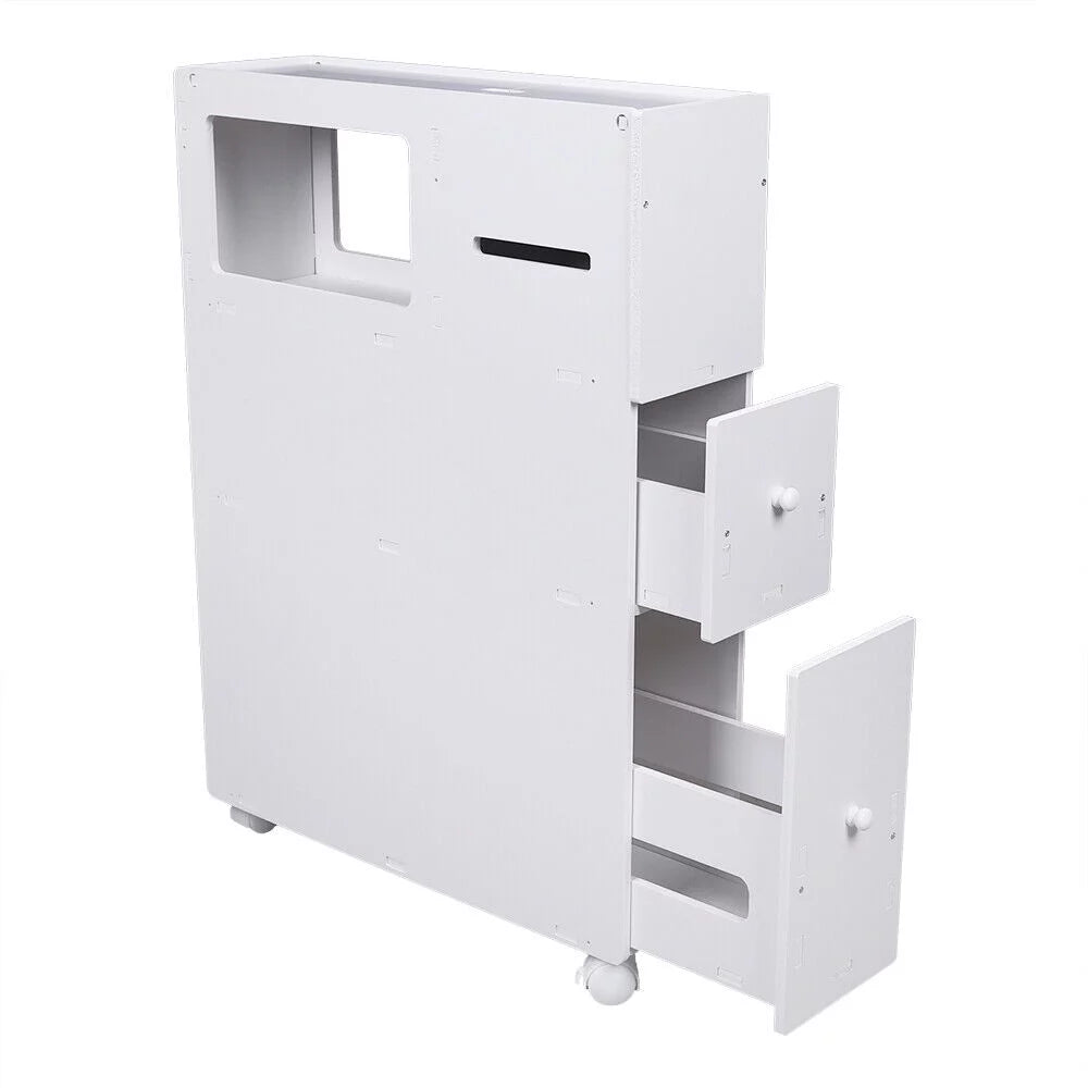 Slim Bathroom Storage Cabinet Floor Standing Organizer Shelves N920818