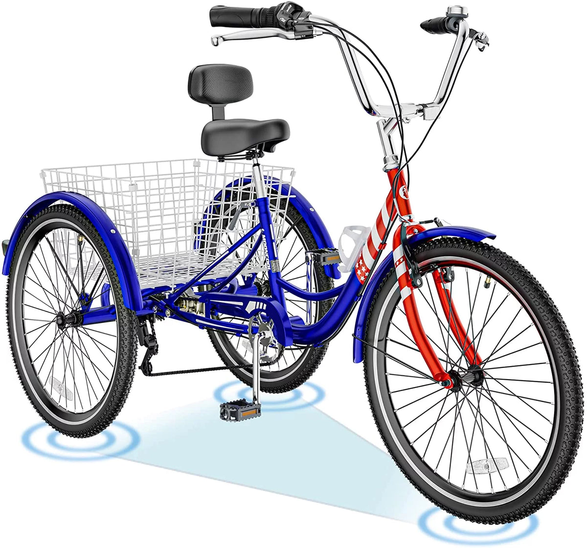 20/24/26 inch Adult Tricycle 3 Wheel Bike with Cargo Basket V807928