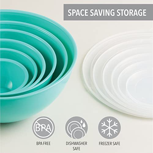 12 Piece Plastic Mixing Bowls with Airtight Lids Set O26999