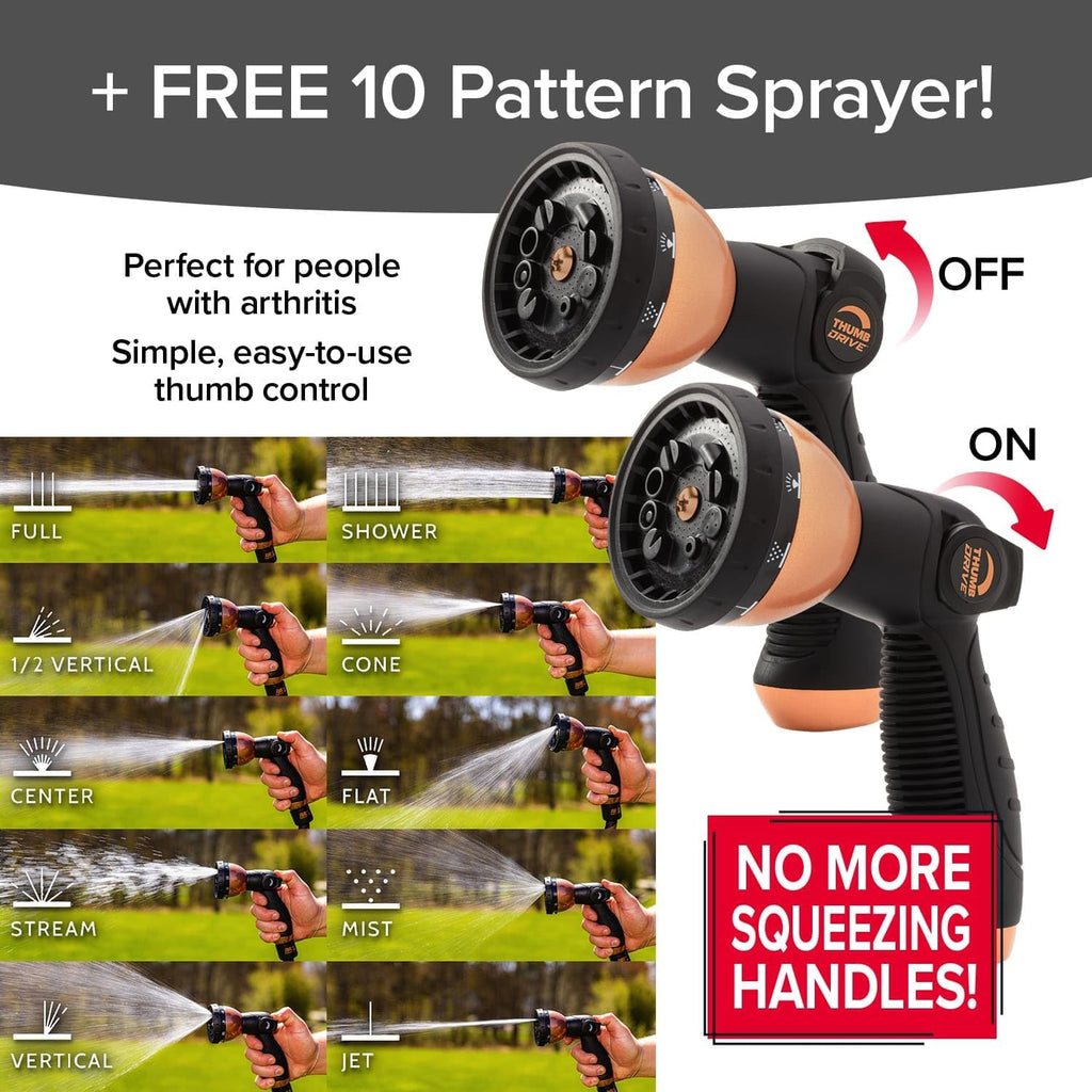 50 FT 3/4 in Expandable Garden Hose with Thumb Spray Nozzle A74688