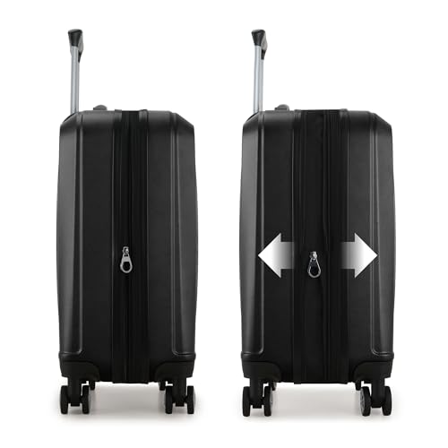 Expandable Hardside Spinner Luggage, Black, 21" Carry-on N92217