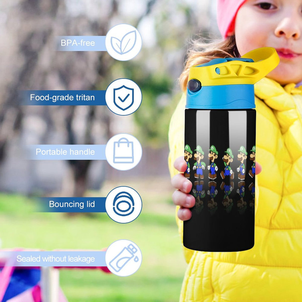 Insulated Stainless Steel Water Bottle with Straw J35120