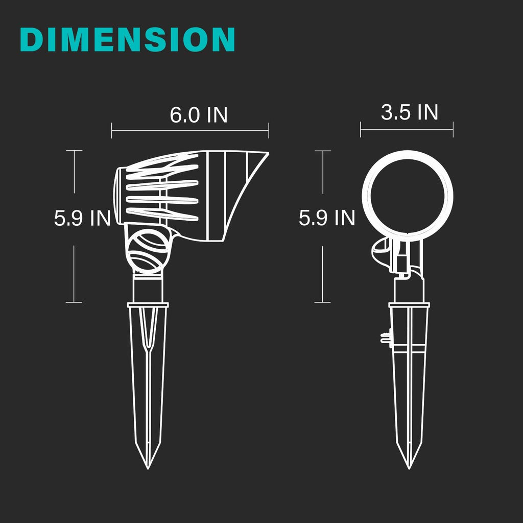 Halogen 50W Outdoor Spot Lights Waterproof Low Voltage Lighting with Spike Stand, 8 Pack E5597