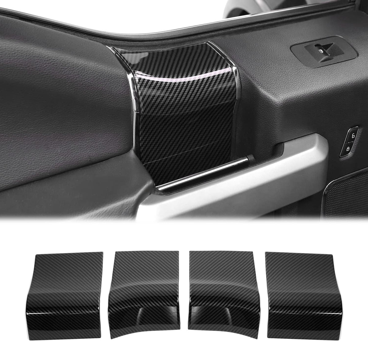 Wood Grain Inner Door Handles Top Cover for 2015-2020 Ford F150 E808